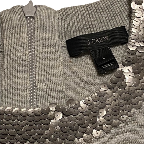 J. Crew sequin tank women’s sz Large 50% merino wool lightweight summer evening - Picture 5 of 7
